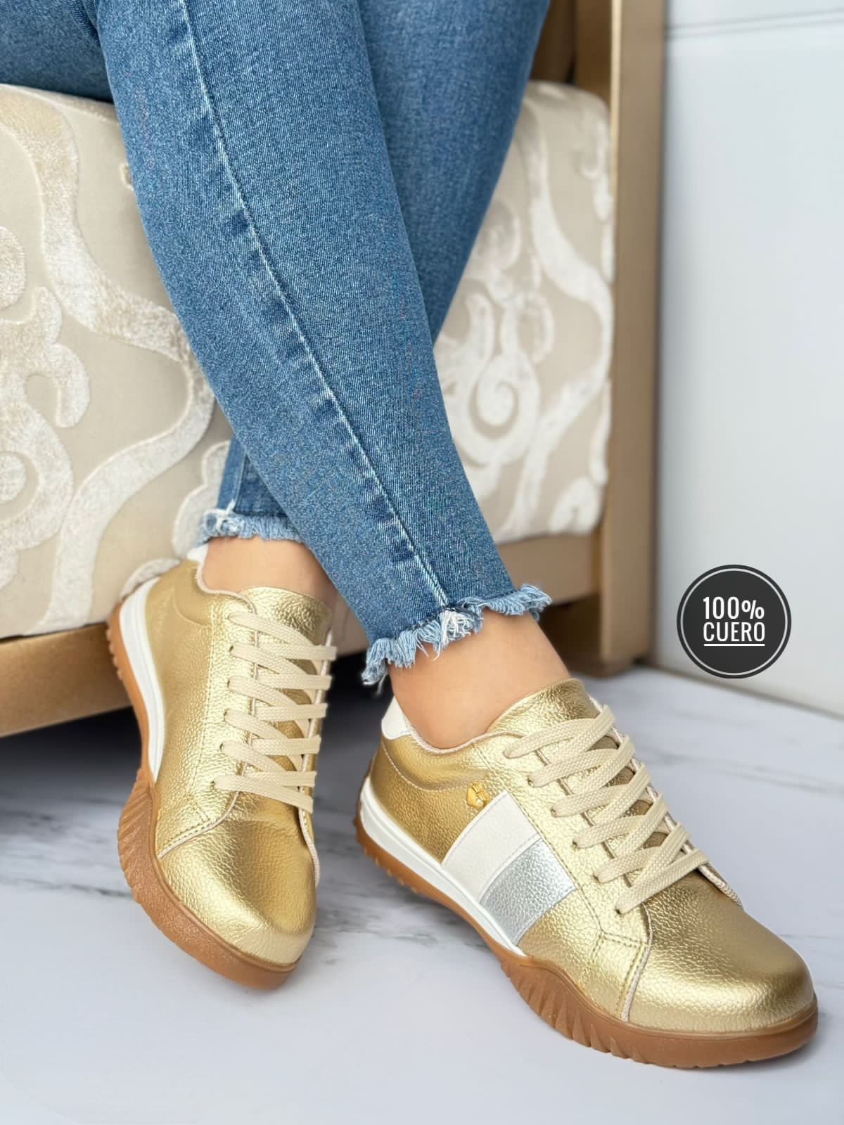 TENIS BAJITOS DORADO (1) TENIS BAJITOS - Imagen 1