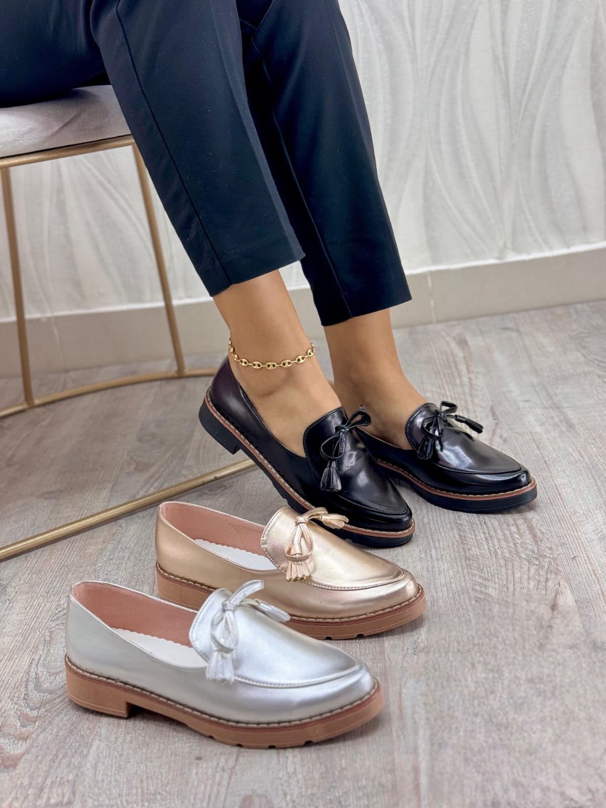 zapato punta fina todos Zapato punta fina dorado - Imagen 1