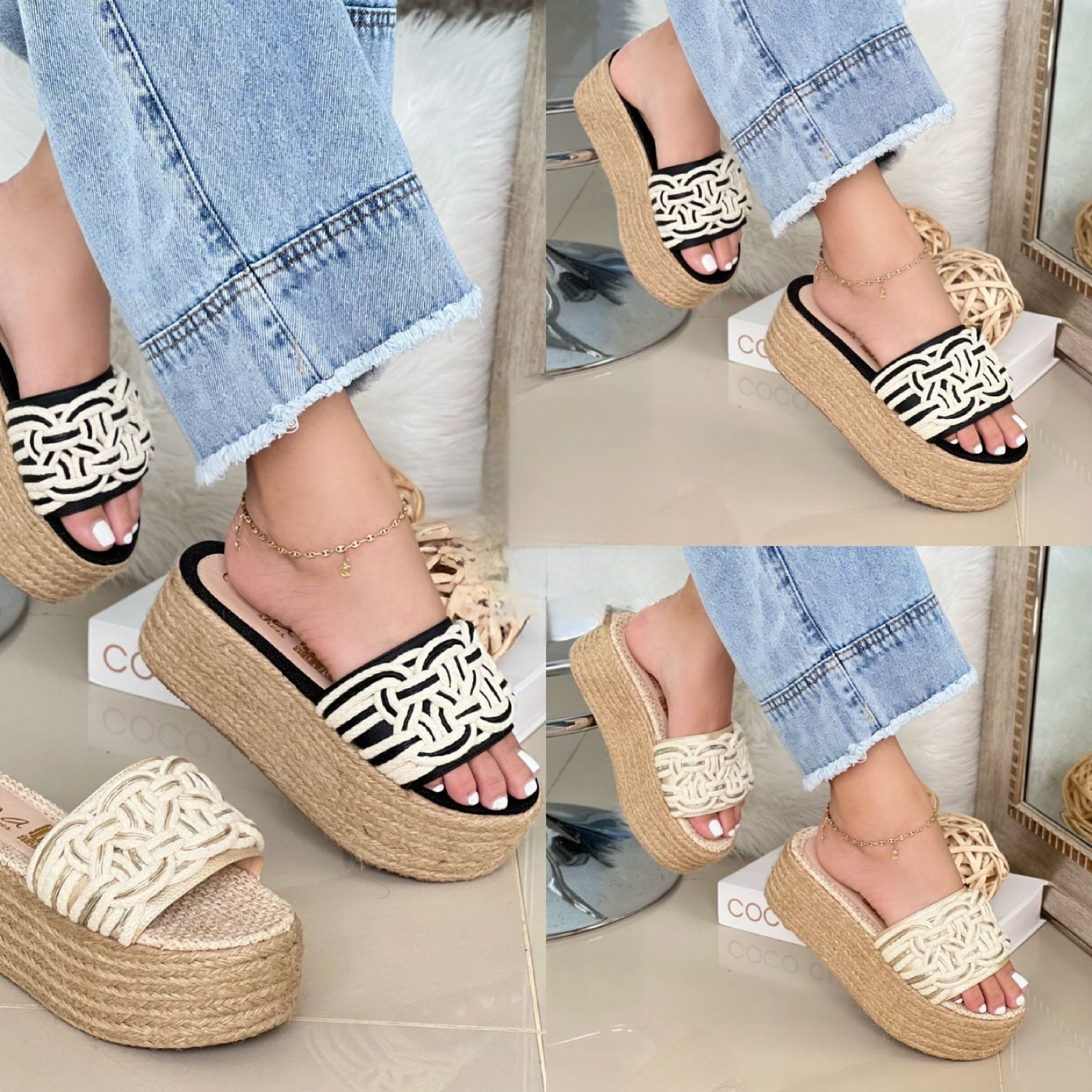 IMG-20241211-WA0120 Sandalia plataforma de meter con detalles curvilíneos enfrente - Imagen 1